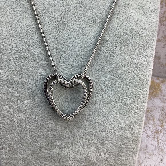 Brighton Rhinestone Sliding Heart Necklace with tin - Picture 1 of 7